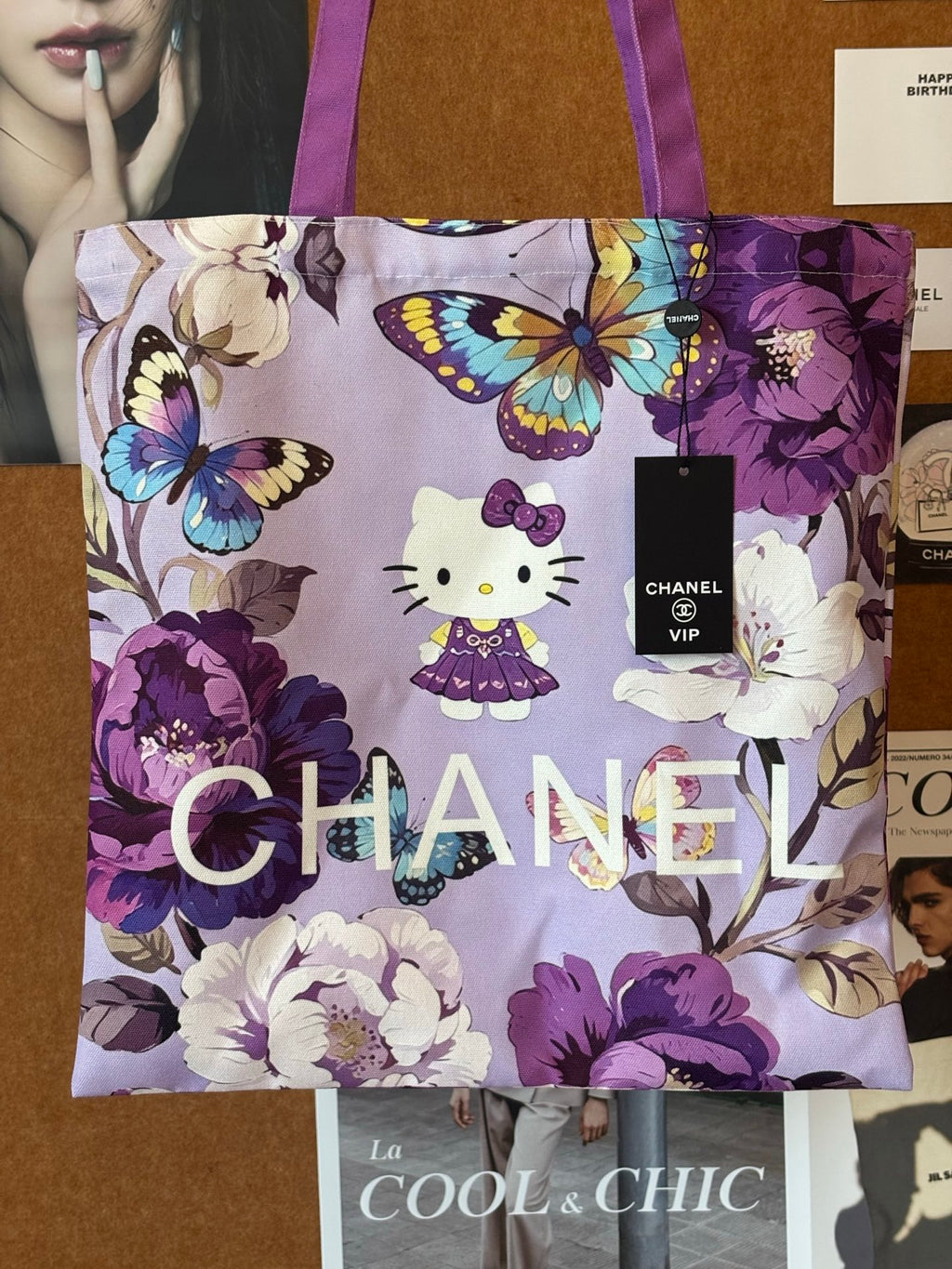 Lavender Butterfly & Hello Kitty Canvas Tote – GWP