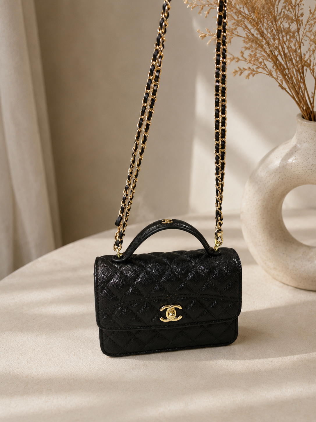 Chanel GWP Black Quilted Convertible Mini Bag – Top Handle, Shoulder & Backpack Style