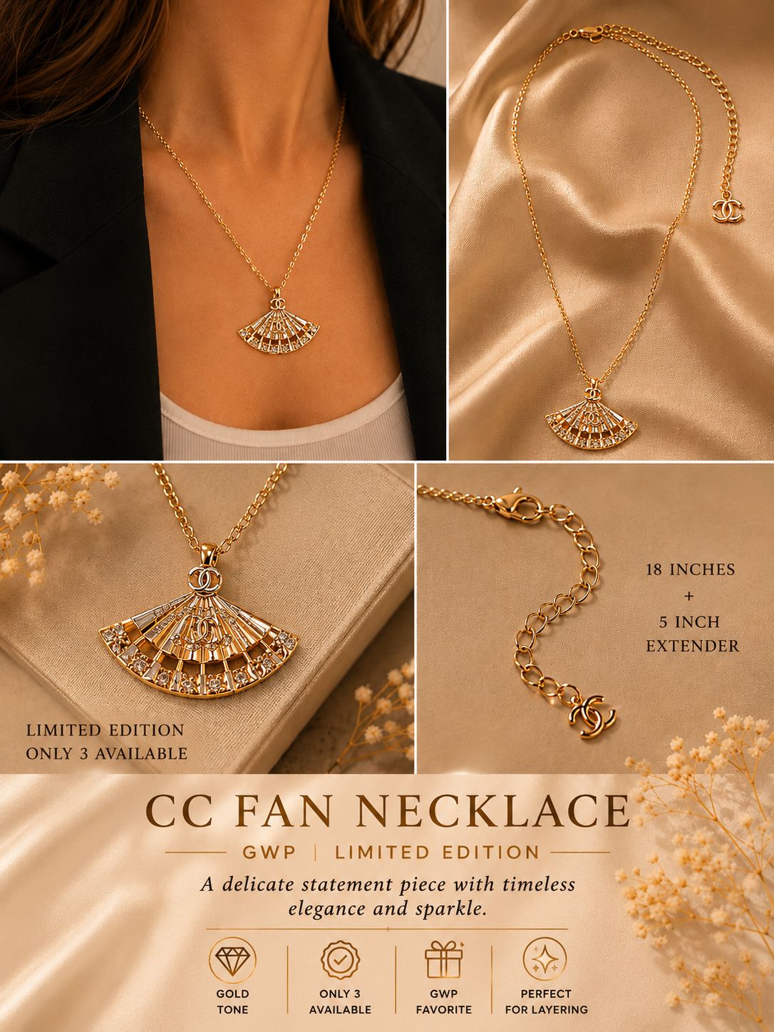 CC Fan Necklace ✨   GWP • Limited Edition