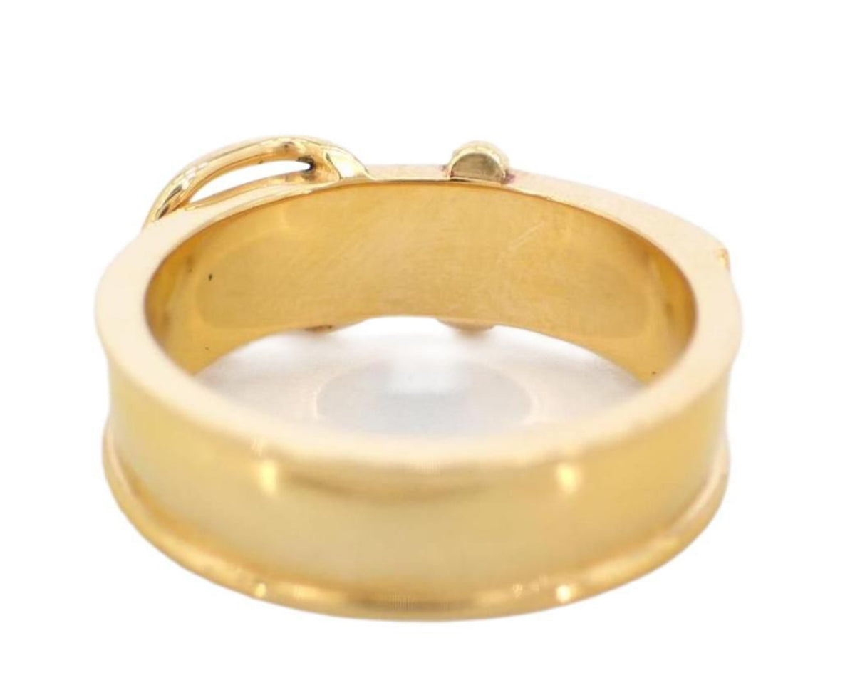 Hermes  Belt Buckle Scarf Ring Gold Plated - Clairely Amazing