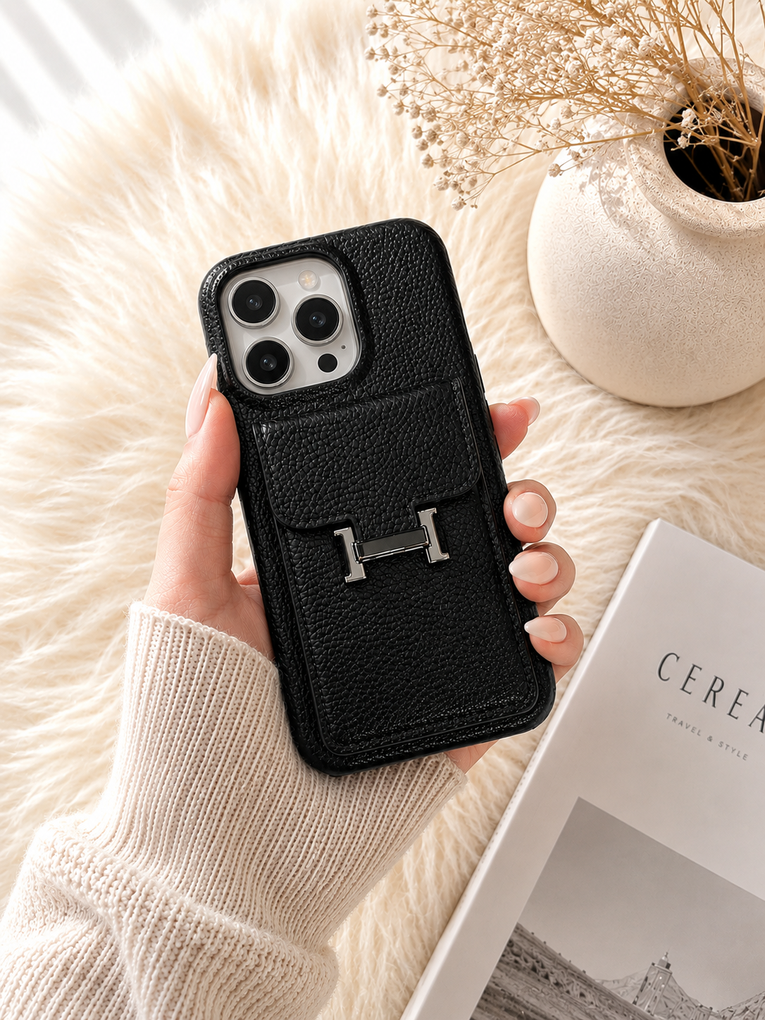 Luxe Pocket Leather Phone Case – iPhone 14 Pro