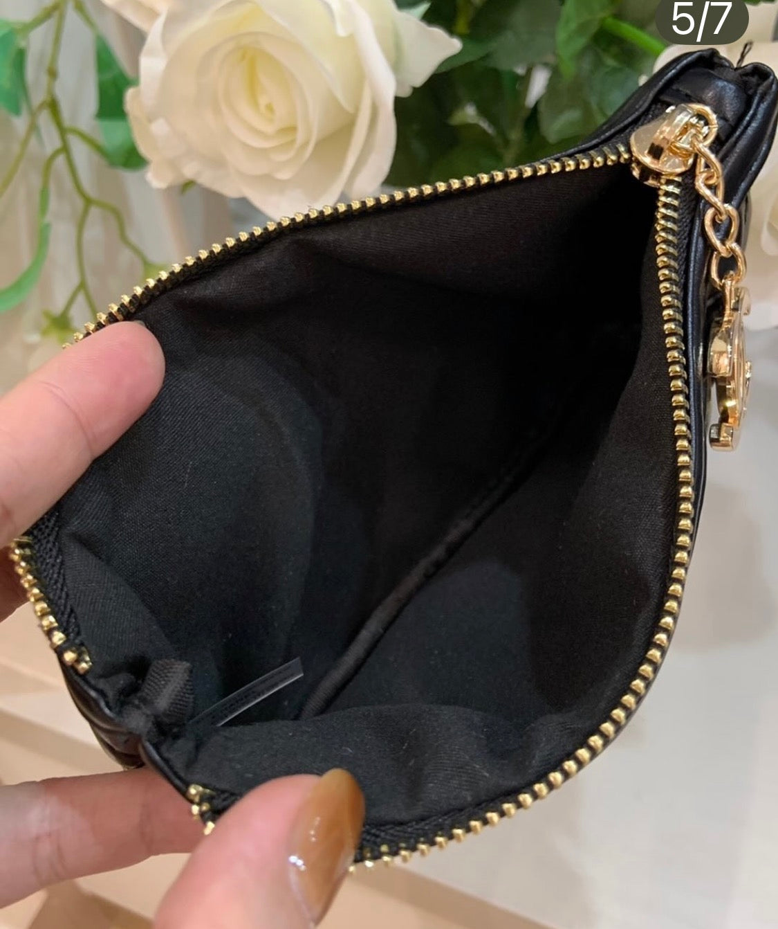 CHANEL Quilted Cosmetic Zip Pouch with Gold CC (GWP Exclusive)