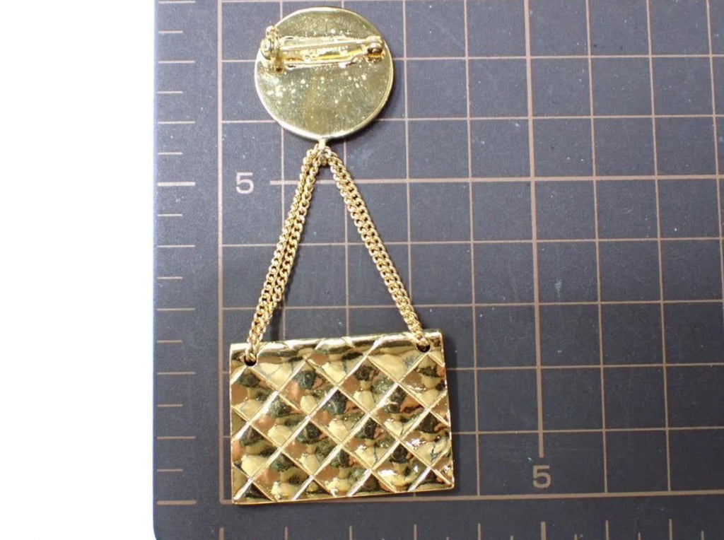 Chanel Gold Plated Flap Bag Brooch - Clairely Amazing
