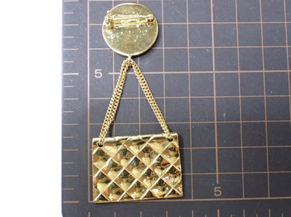 Chanel Gold Plated Flap Bag Brooch - Clairely Amazing