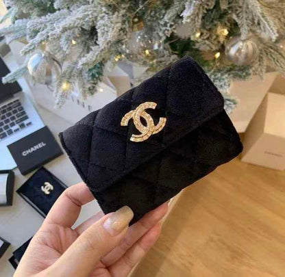 Chanel Quilted Velvet Wallet with CC Logo (GWP Exclusive)