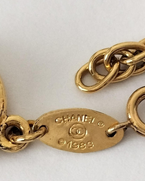 Chanel Gold Plated 1983 CC Chain Bracelet - Clairely Amazing