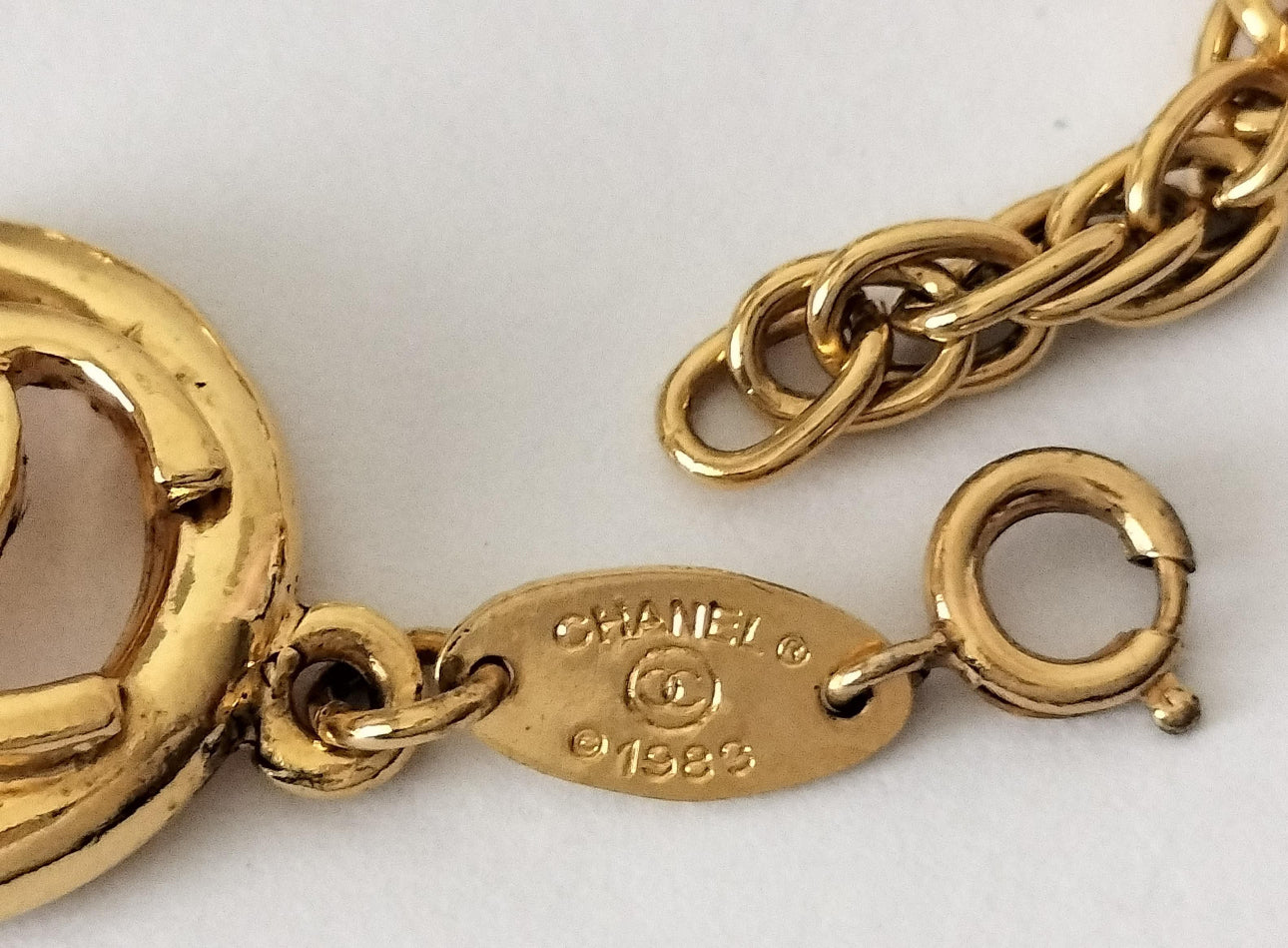 Chanel Gold Plated 1983 CC Chain Bracelet - Clairely Amazing
