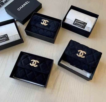 Chanel Quilted Velvet Wallet with CC Logo (GWP Exclusive)