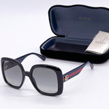Gucci Women's Black-Blue/Grey Gradient Lenses Sunglasses - Clairely Amazing