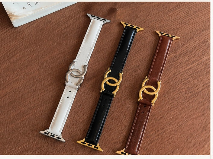 Luxe Double Ring Fashion Smart Watch Band – Leather Edition