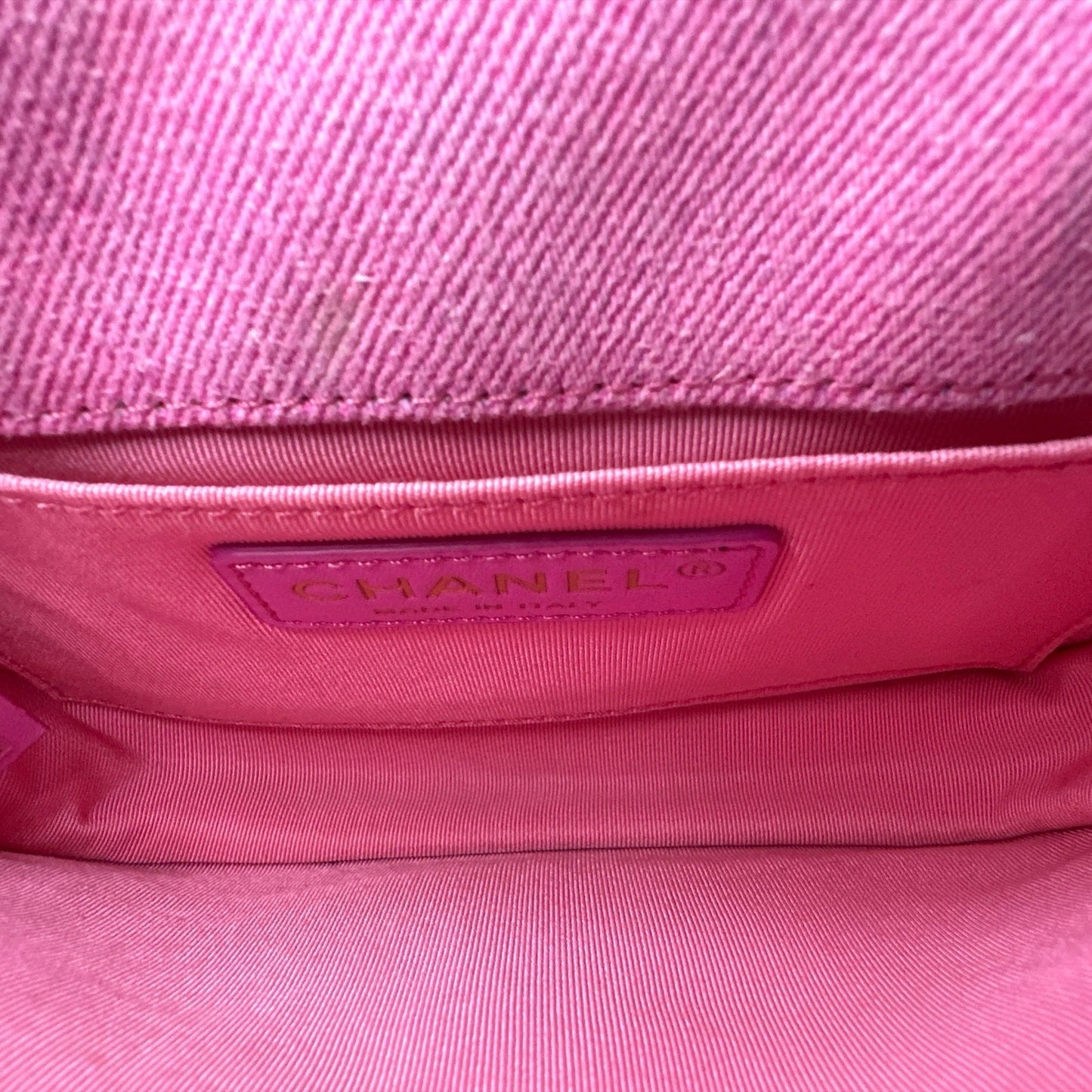 Chanel 21S Neon Pink Denim Small Messenger Bag - Clairely Amazing