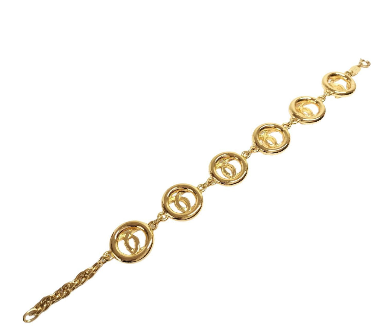 Chanel Gold Plated 1983 CC Chain Bracelet - Clairely Amazing