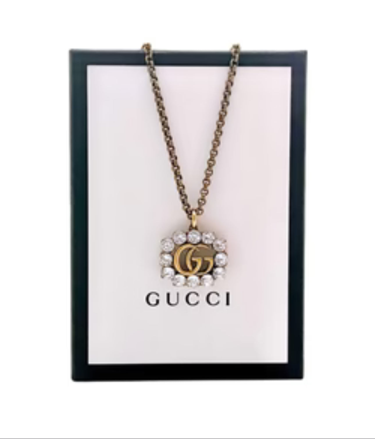 Gucci "GG" charm/zipper pull, gold tone, faux pearls, stamped Gucci - Clairely Amazing