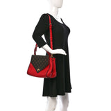 LOUIS VUITTON 
Grained Calfskin Monogram Double V Rubis - Clairely Amazing