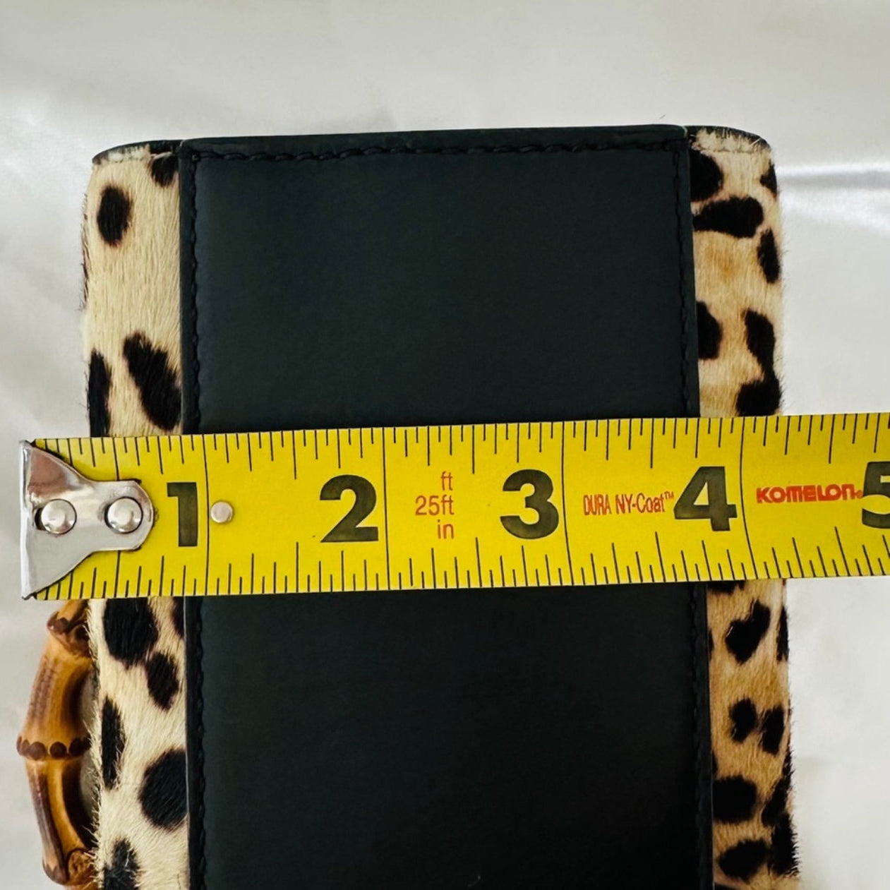 Authentic Gucci Nymphaea Leopard Calf Hair
Bag w/Bamboo Pearl Handles - Clairely Amazing
