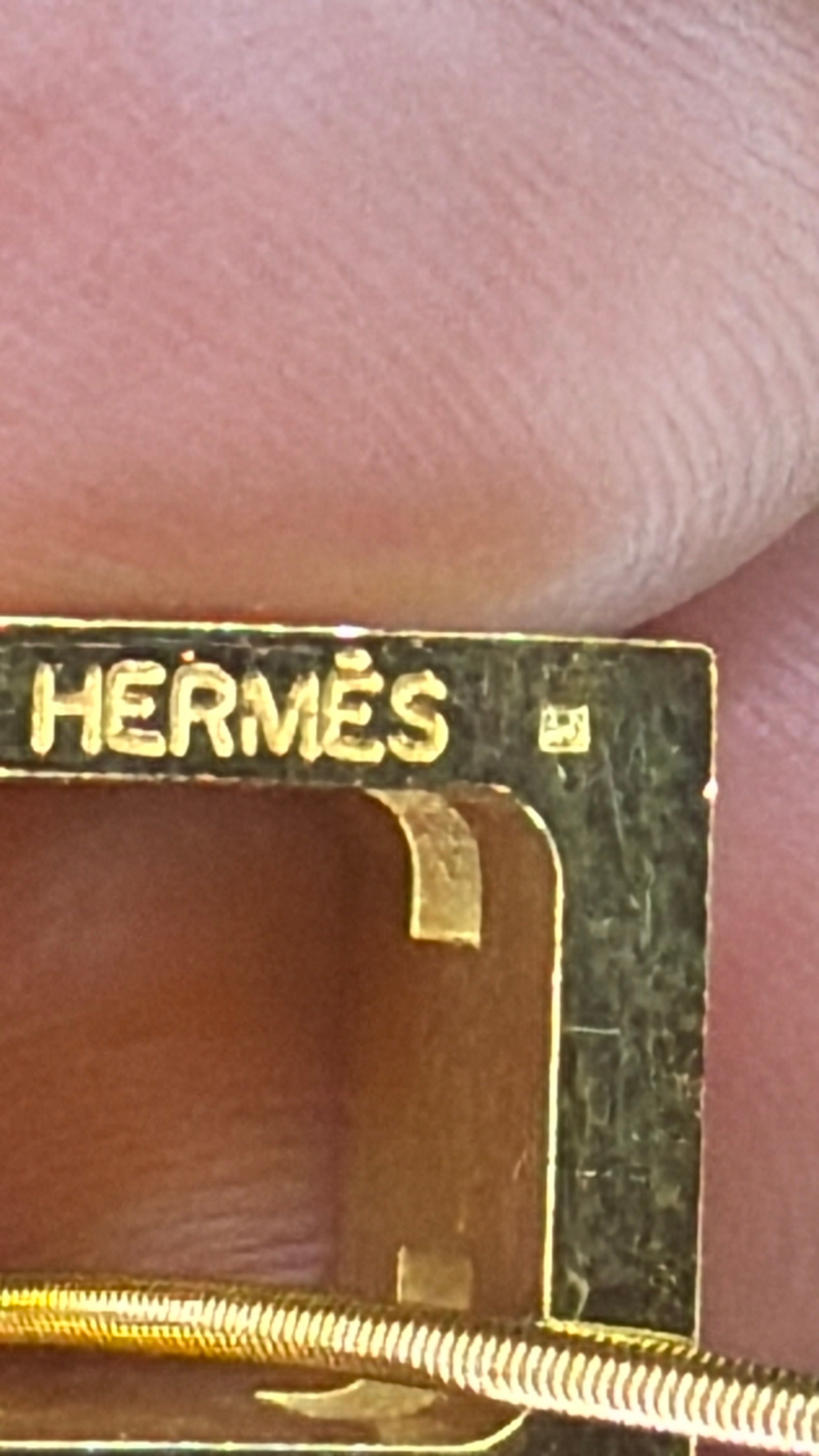 Authentic Hermès Orange & Gold Pop H Snake Chain Necklac