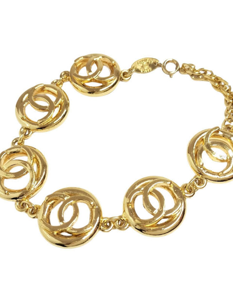 Chanel Gold Plated 1983 CC Chain Bracelet - Clairely Amazing