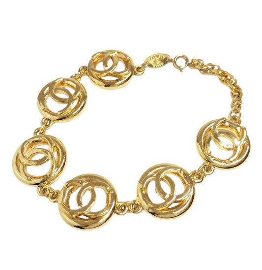 Chanel Gold Plated 1983 CC Chain Bracelet - Clairely Amazing