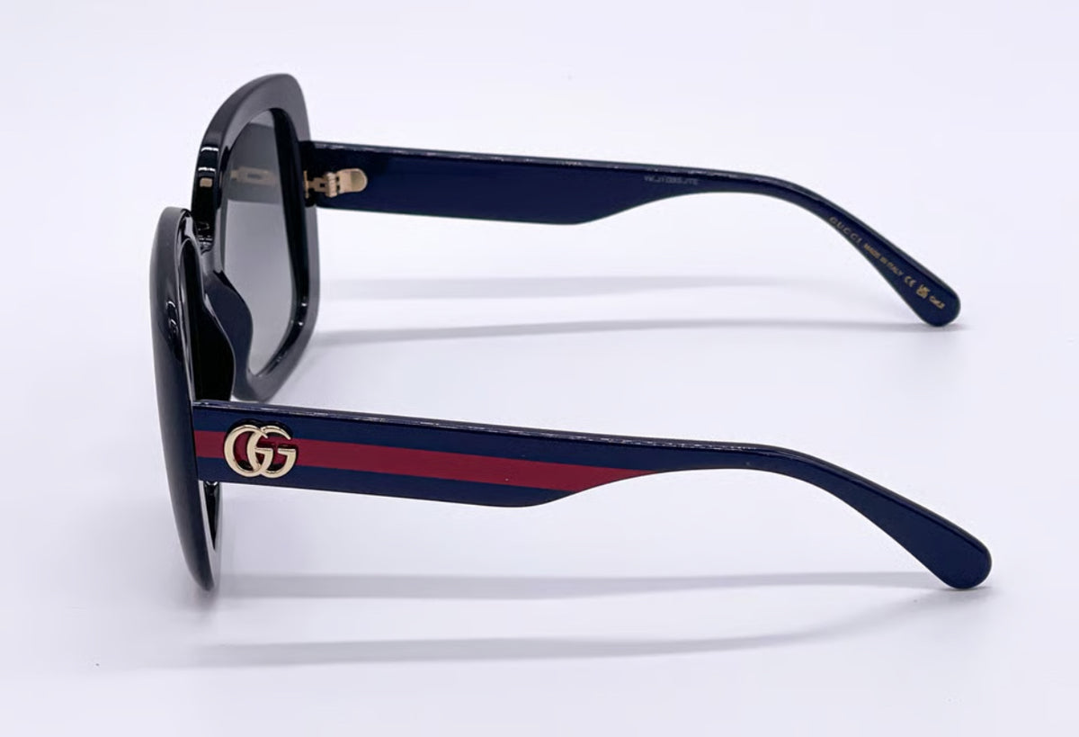 Gucci Women's Black-Blue/Grey Gradient Lenses Sunglasses - Clairely Amazing