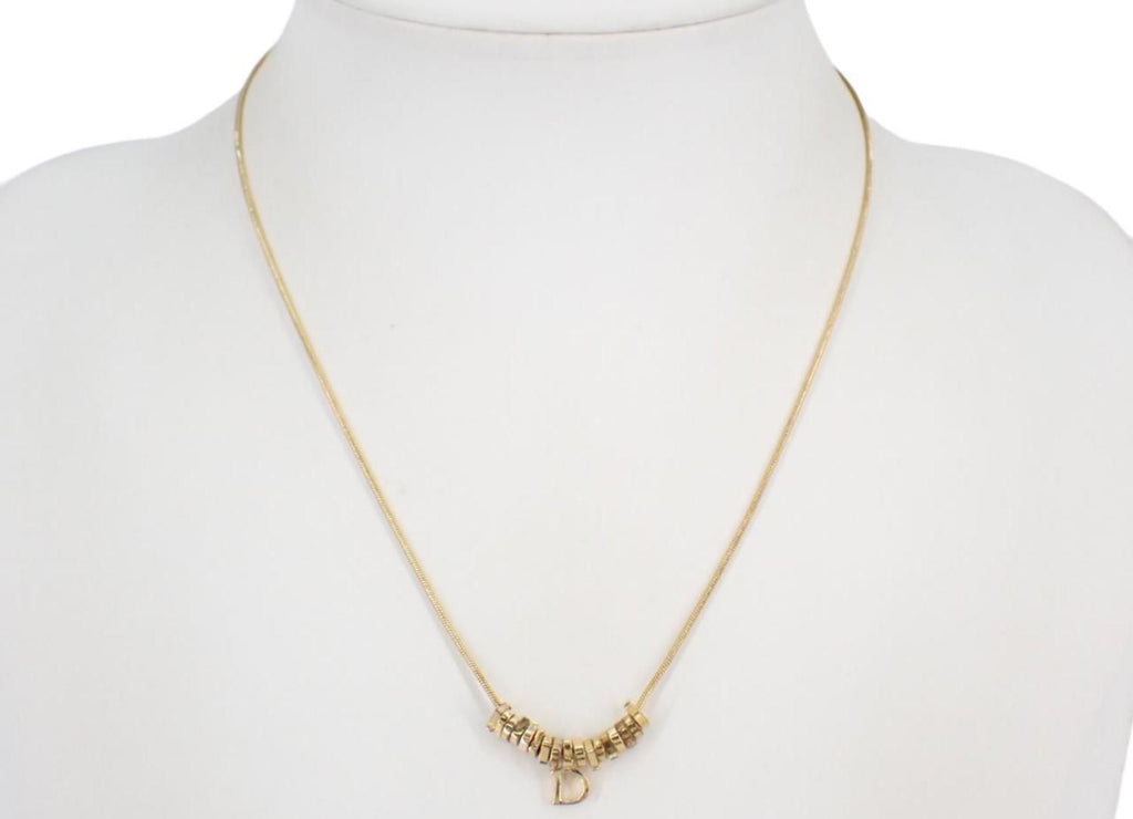 Christian Dior "D" Gold Necklace - Clairely Amazing