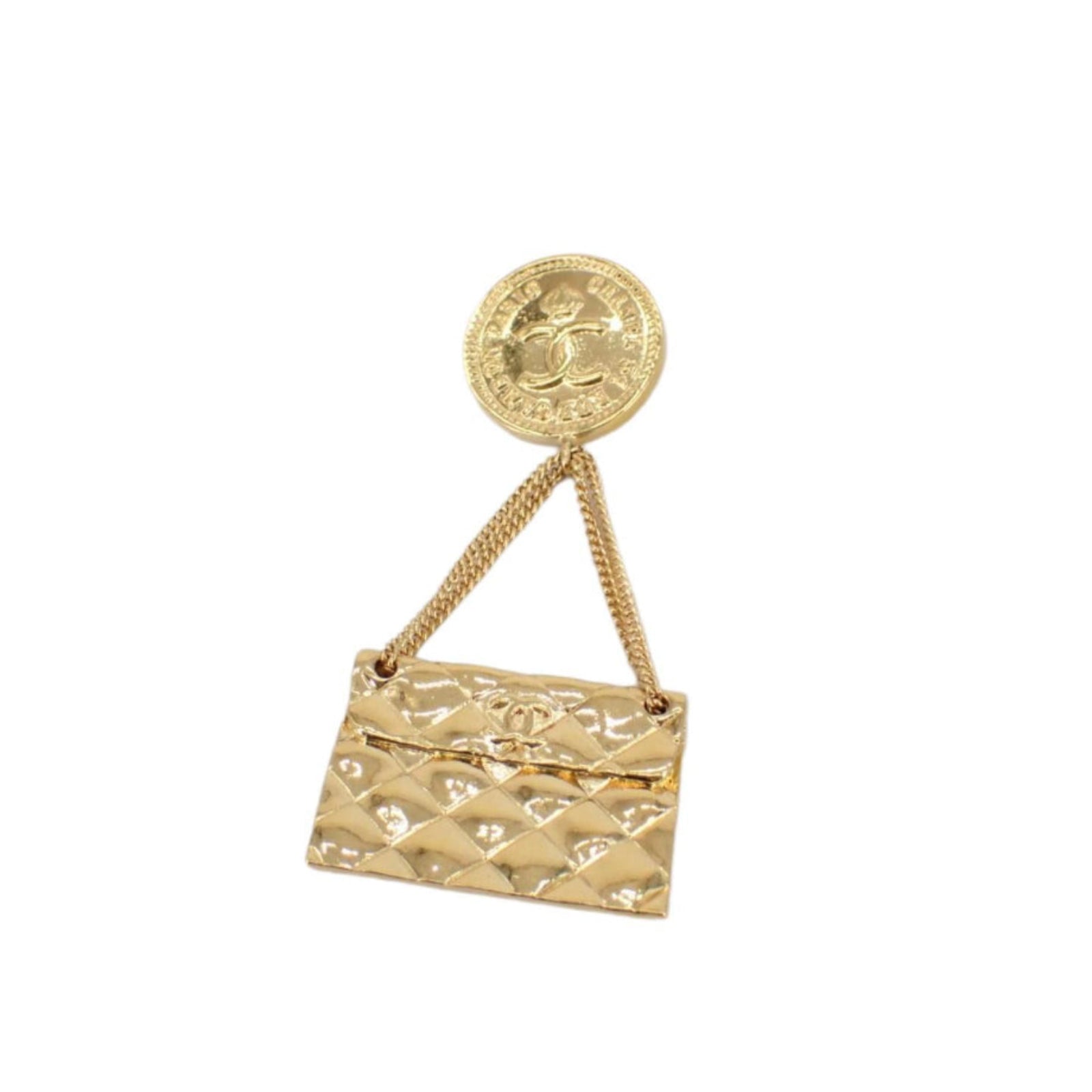 Chanel Gold Plated Flap Bag Brooch - Clairely Amazing
