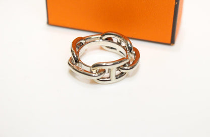 Hermes Metal Scarf Ring Silver Lugate Shane Dunkle - Clairely Amazing