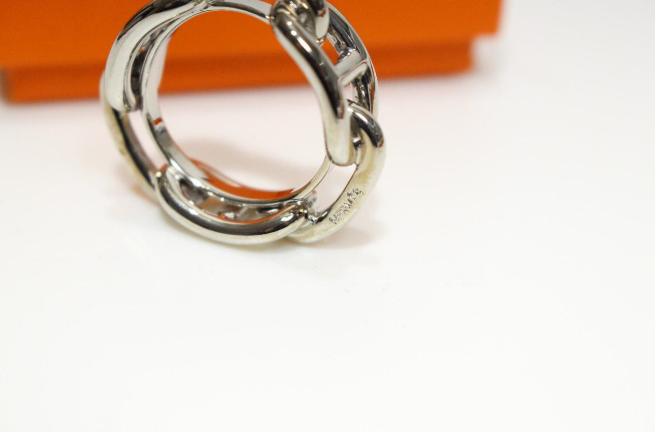 Hermes Metal Scarf Ring Silver Lugate Shane Dunkle - Clairely Amazing