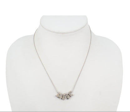 DIOR CRYSTAL LOOSE LETTERS NECKLACE SILVER - Clairely Amazing