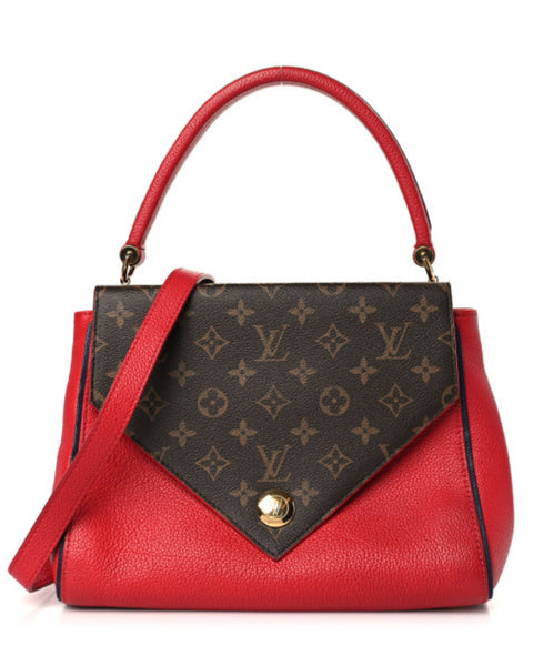 LOUIS VUITTON 
Grained Calfskin Monogram Double V Rubis - Clairely Amazing