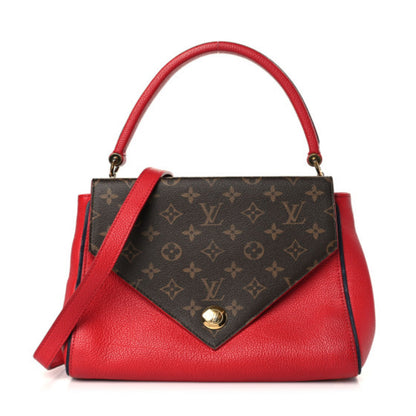 LOUIS VUITTON 
Grained Calfskin Monogram Double V Rubis - Clairely Amazing