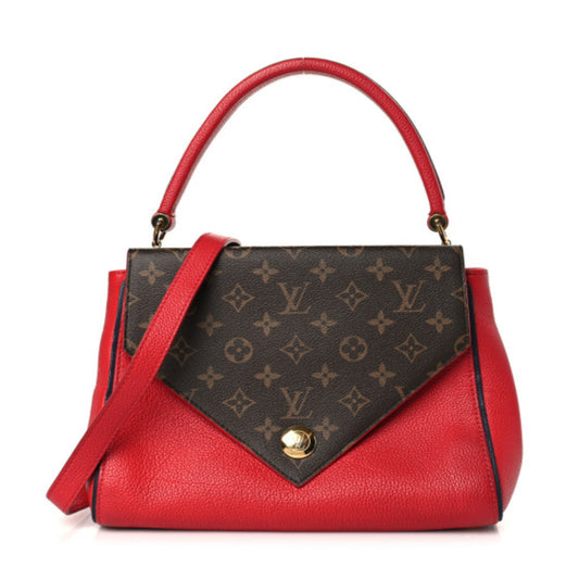 LOUIS VUITTON 
Grained Calfskin Monogram Double V Rubis - Clairely Amazing