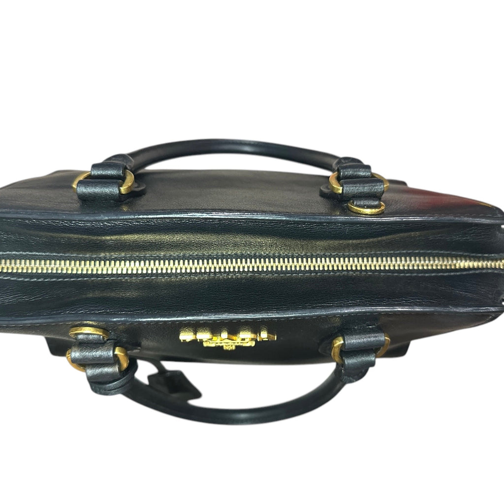 Prada Black Saffiano Leather Small Top Handle Crossbody Bag - Clairely Amazing