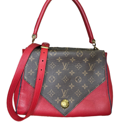 LOUIS VUITTON 
Grained Calfskin Monogram Double V Rubis - Clairely Amazing