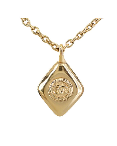 Chanel Gold Plated Diamond Necklace with Coco Mark - Clairely Amazing