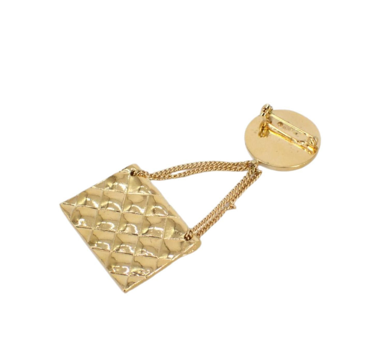Chanel Gold Plated Flap Bag Brooch - Clairely Amazing