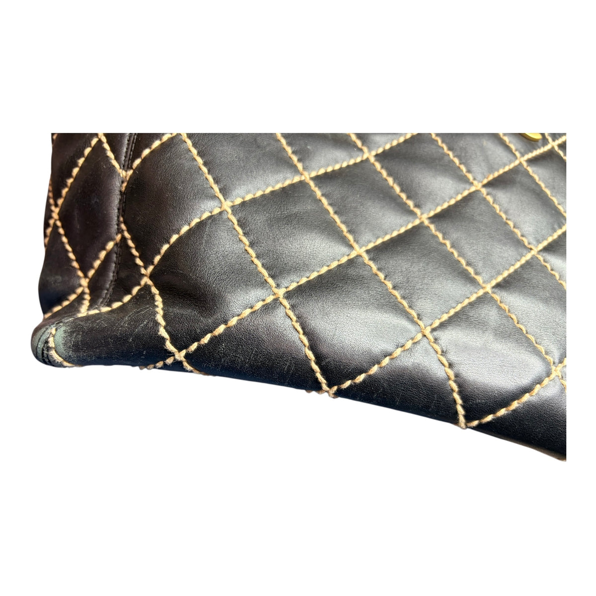 Authentic Chanel Wild Stitch Tote – Black Calfskin Leather