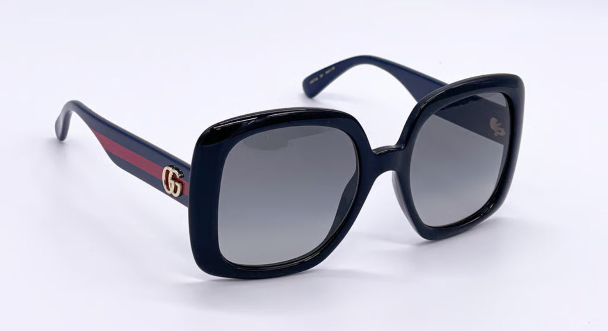 Gucci Women's Black-Blue/Grey Gradient Lenses Sunglasses - Clairely Amazing