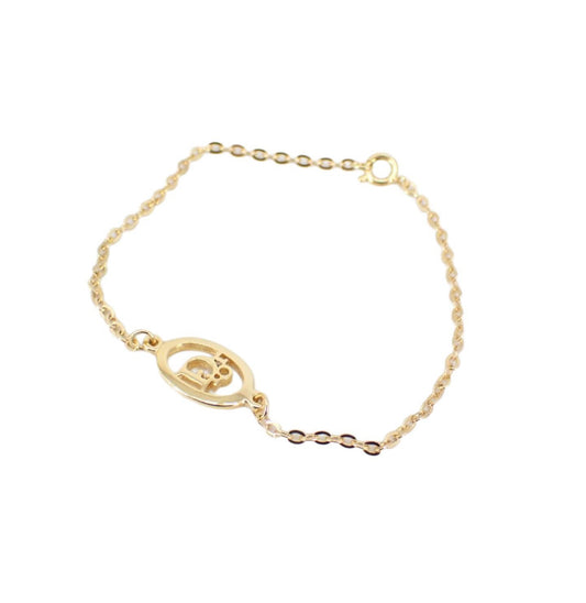 Christian Dior 22ct Gold Plated Oval Logo Chain Bracelet - Clairely Amazing