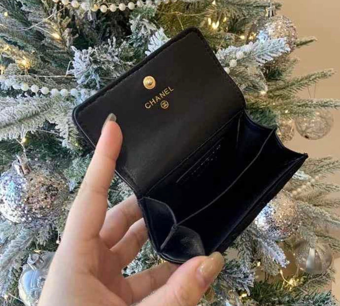 Chanel Quilted Velvet Wallet with CC Logo (GWP Exclusive)