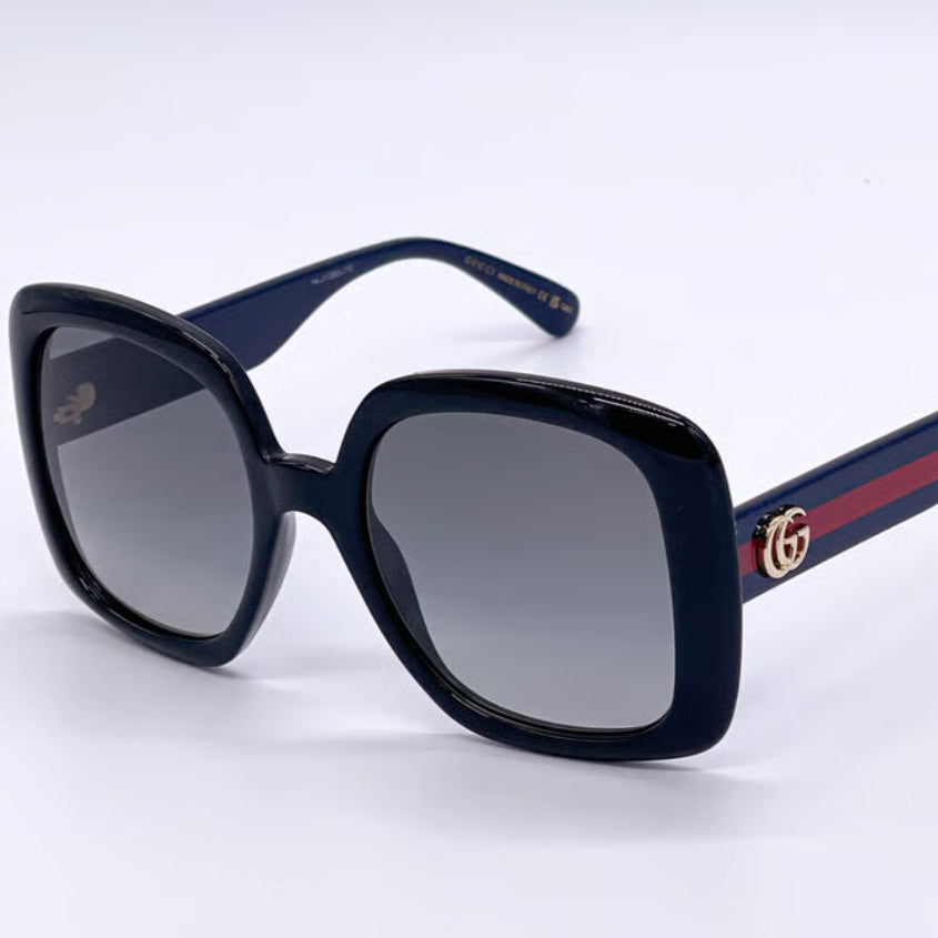 Gucci Women's Black-Blue/Grey Gradient Lenses Sunglasses - Clairely Amazing