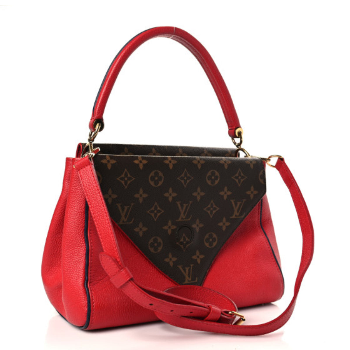 LOUIS VUITTON 
Grained Calfskin Monogram Double V Rubis - Clairely Amazing