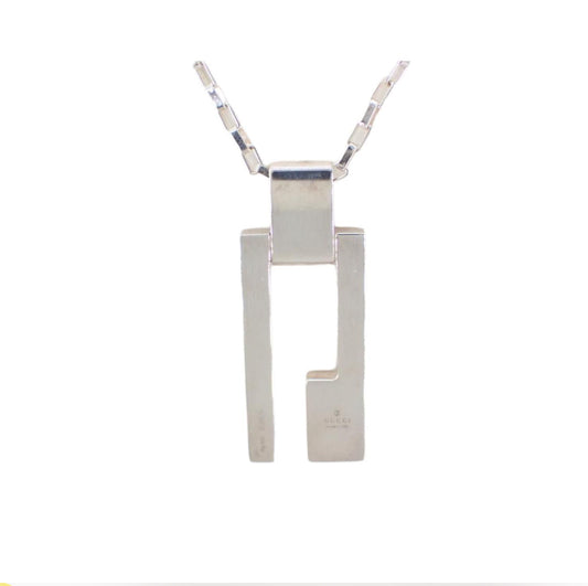 Gucci Plate "G" Necklace in Sterling Silver - Clairely Amazing