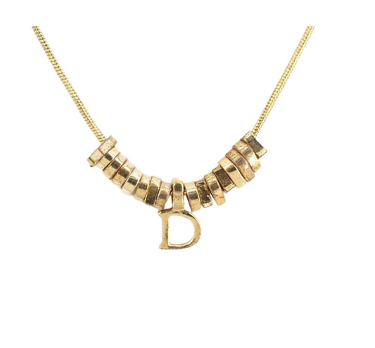 Christian Dior "D" Gold Necklace - Clairely Amazing