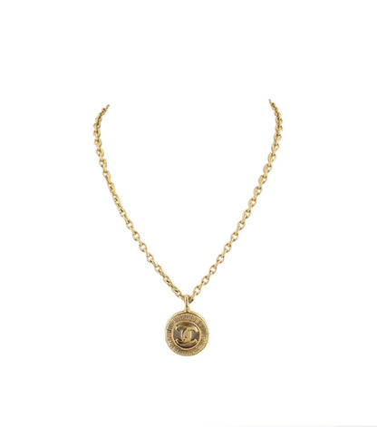 Chanel Sunburst Cutout CC Necklace Gold - Clairely Amazing
