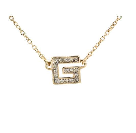 Givenchy Vintage Crystal G Pendant Necklace - Clairely Amazing