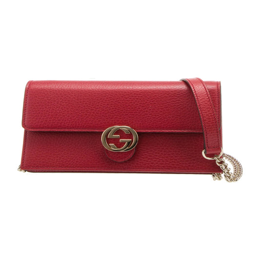 Gucci Red Leather Interlocking GG Crossbody - Clairely Amazing