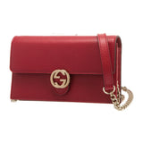 Gucci Red Leather Interlocking GG Crossbody - Clairely Amazing