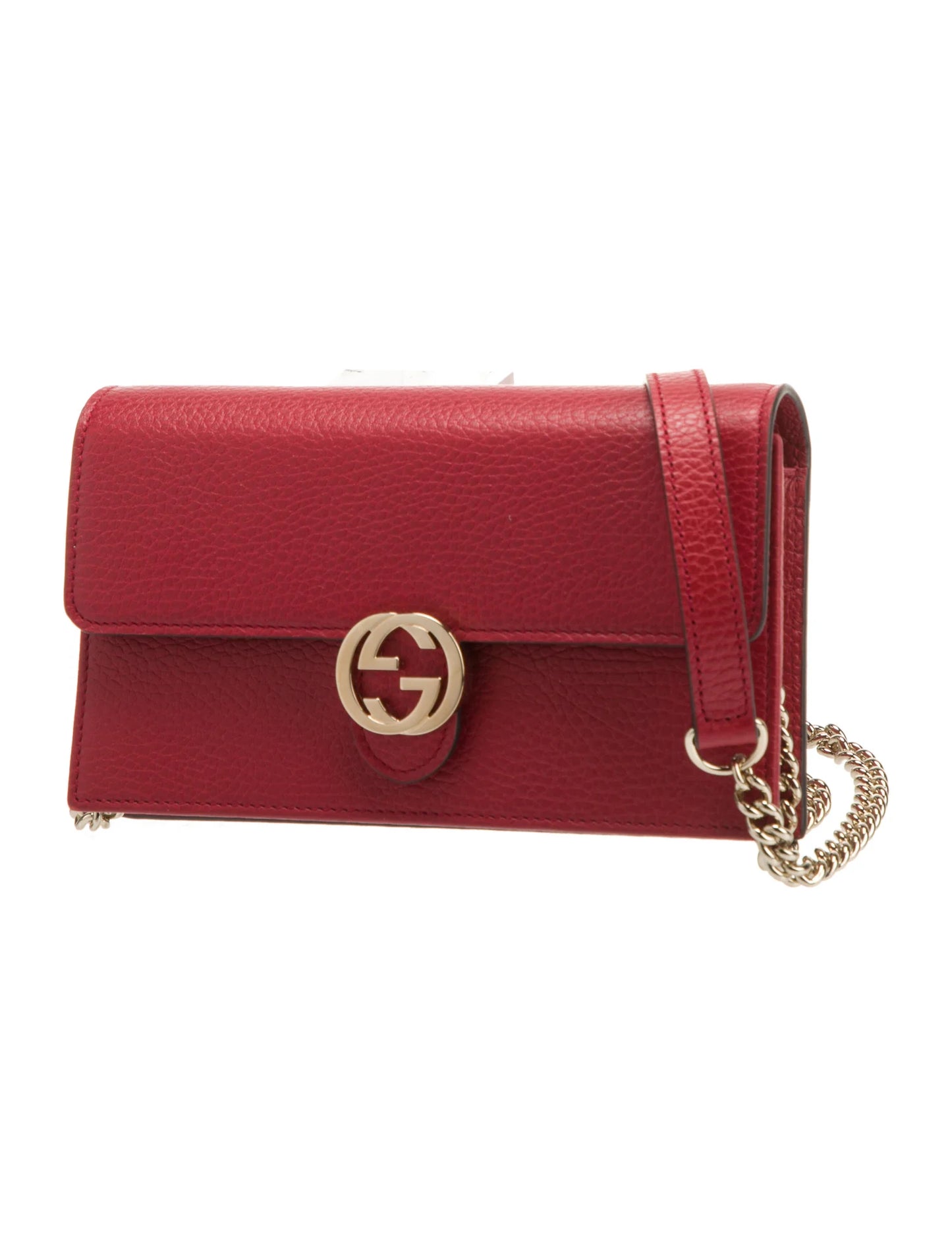 Gucci Red Leather Interlocking GG Crossbody - Clairely Amazing