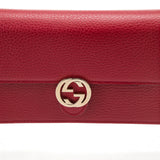 Gucci Red Leather Interlocking GG Crossbody - Clairely Amazing