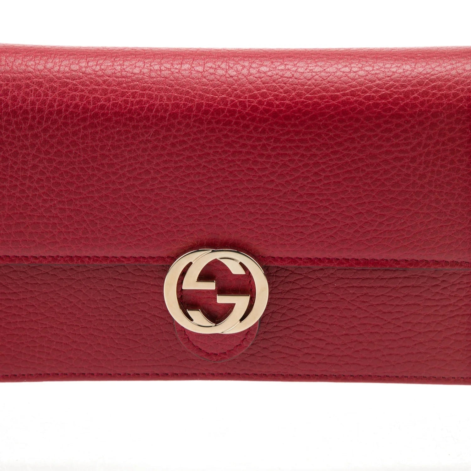 Gucci Red Leather Interlocking GG Crossbody - Clairely Amazing